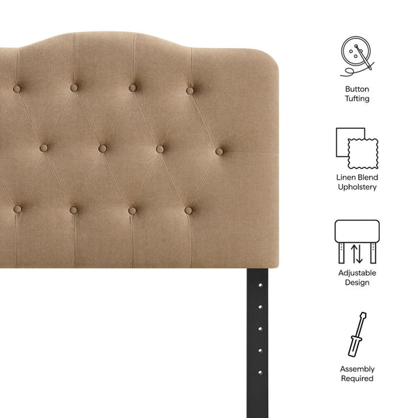 Modway Furniture Annabel Modway Tufted Upholstered Twin Headboard with Foam Padding for Guest Bedroom Almond MOD-7265-ALM