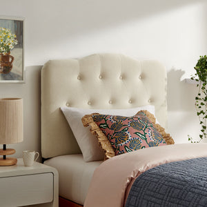 Modway Furniture Annabel Modway Tufted Upholstered Twin Headboard with Foam Padding for Guest Bedroom Linen MOD-7265-LIN