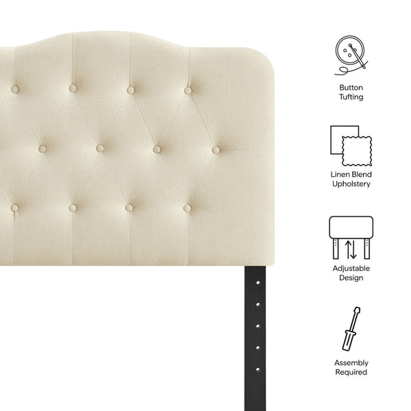 Modway Furniture Annabel Modway Tufted Upholstered Twin Headboard with Foam Padding for Guest Bedroom Linen MOD-7265-LIN