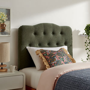 Modway Furniture Annabel Modway Tufted Upholstered Twin Headboard with Foam Padding for Guest Bedroom Sage MOD-7265-SGE