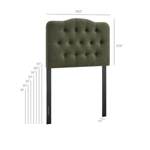 Modway Furniture Annabel Modway Tufted Upholstered Twin Headboard with Foam Padding for Guest Bedroom Sage MOD-7265-SGE