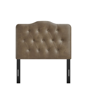 Modway Furniture Annabel Faux Leather Tufted Twin Headboard by Modway for Guest or Teen Bedroom Mushroom MOD-7266-MUS