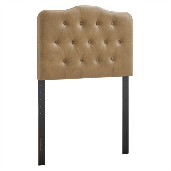Modway Furniture Annabel Faux Leather Tufted Twin Headboard by Modway for Guest or Teen Bedroom Toast MOD-7266-TST