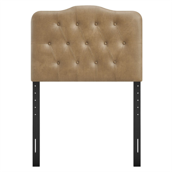 Modway Furniture Annabel Faux Leather Tufted Twin Headboard by Modway for Guest or Teen Bedroom Toast MOD-7266-TST
