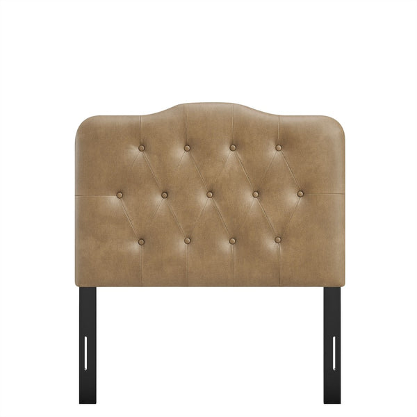 Modway Furniture Annabel Faux Leather Tufted Twin Headboard by Modway for Guest or Teen Bedroom Toast MOD-7266-TST