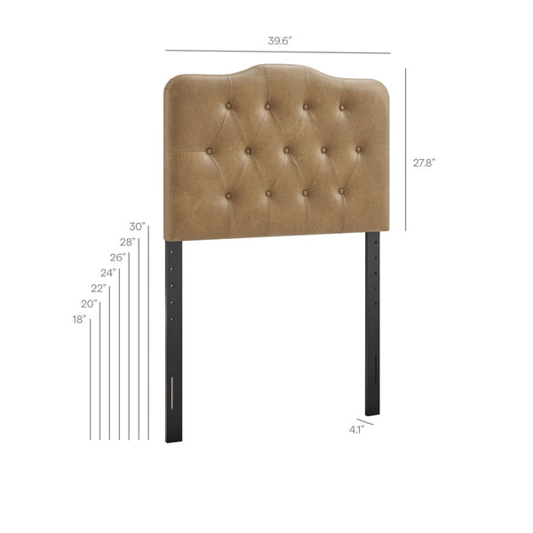 Modway Furniture Annabel Faux Leather Tufted Twin Headboard by Modway for Guest or Teen Bedroom Toast MOD-7266-TST