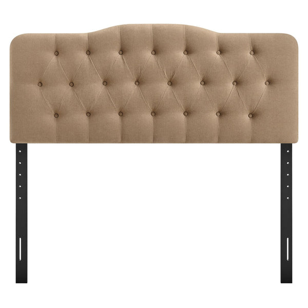 Modway Furniture Annabel Modway Tufted Upholstered Full Headboard with Curved Diamond Button Design Almond MOD-7268-ALM