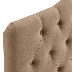Modway Furniture Annabel Modway Tufted Upholstered Full Headboard with Curved Diamond Button Design Almond MOD-7268-ALM