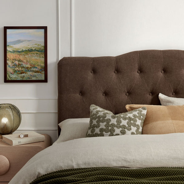 Modway Furniture Annabel Modway Tufted Upholstered Full Headboard with Curved Diamond Button Design Cocoa MOD-7268-COA