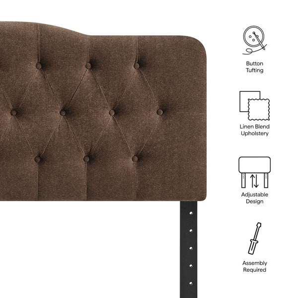 Modway Furniture Annabel Modway Tufted Upholstered Full Headboard with Curved Diamond Button Design Cocoa MOD-7268-COA