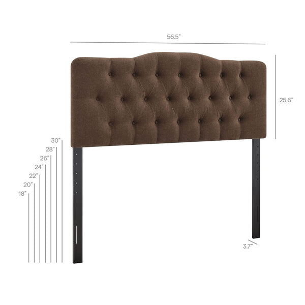 Modway Furniture Annabel Modway Tufted Upholstered Full Headboard with Curved Diamond Button Design Cocoa MOD-7268-COA