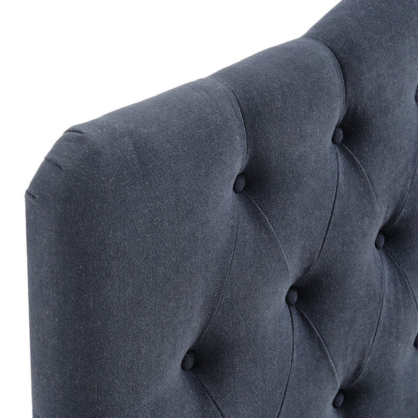 Modway Furniture Annabel Modway Tufted Upholstered Full Headboard with Curved Diamond Button Design Denim MOD-7268-DEN