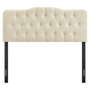 Modway Furniture Annabel Modway Tufted Upholstered Full Headboard with Curved Diamond Button Design Linen MOD-7268-LIN