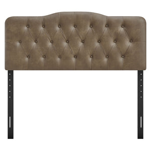 Modway Furniture Annabel Modway Vegan Leather Tufted Full Headboard Elegant Hotel Style Bedroom Mushroom MOD-7269-MUS