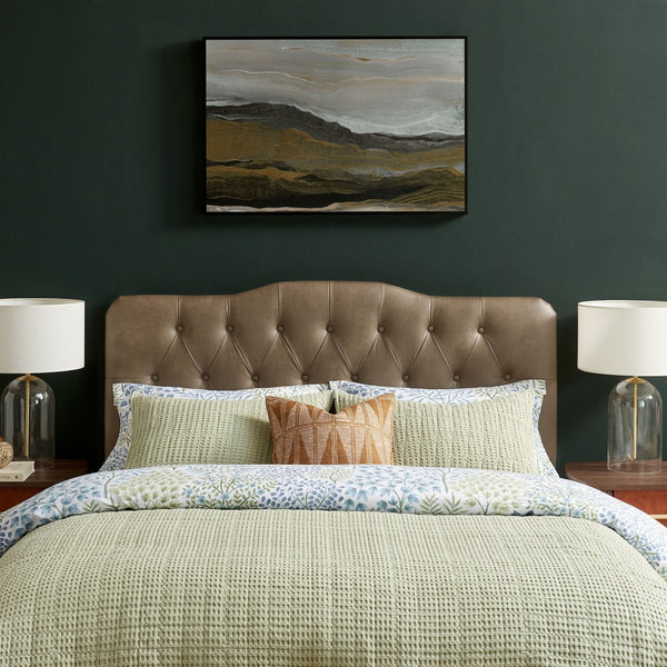Modway Furniture Annabel Modway Vegan Leather Tufted Full Headboard Elegant Hotel Style Bedroom Mushroom MOD-7269-MUS