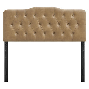 Modway Furniture Annabel Modway Vegan Leather Tufted Full Headboard Elegant Hotel Style Bedroom Toast MOD-7269-TST