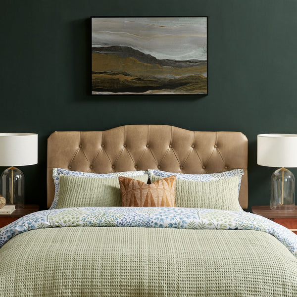 Modway Furniture Annabel Modway Vegan Leather Tufted Full Headboard Elegant Hotel Style Bedroom Toast MOD-7269-TST