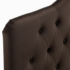 Modway Furniture Annabel Queen Headboard Velvet Tufted Diamond Curved Upholstered Bedroom Accent Chocolate Brown MOD-7270-CHB