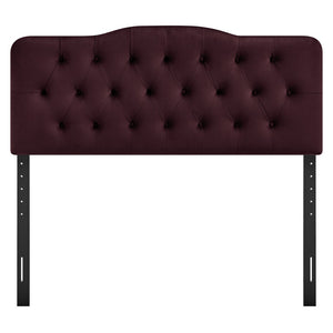 Modway Furniture Annabel Queen Headboard Velvet Tufted Diamond Curved Upholstered Bedroom Accent Mulberry MOD-7270-MUL