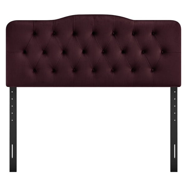 Modway Furniture Annabel Queen Headboard Velvet Tufted Diamond Curved Upholstered Bedroom Accent Mulberry MOD-7270-MUL