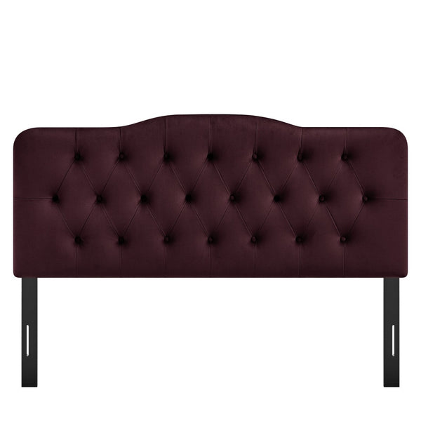 Modway Furniture Annabel Queen Headboard Velvet Tufted Diamond Curved Upholstered Bedroom Accent Mulberry MOD-7270-MUL