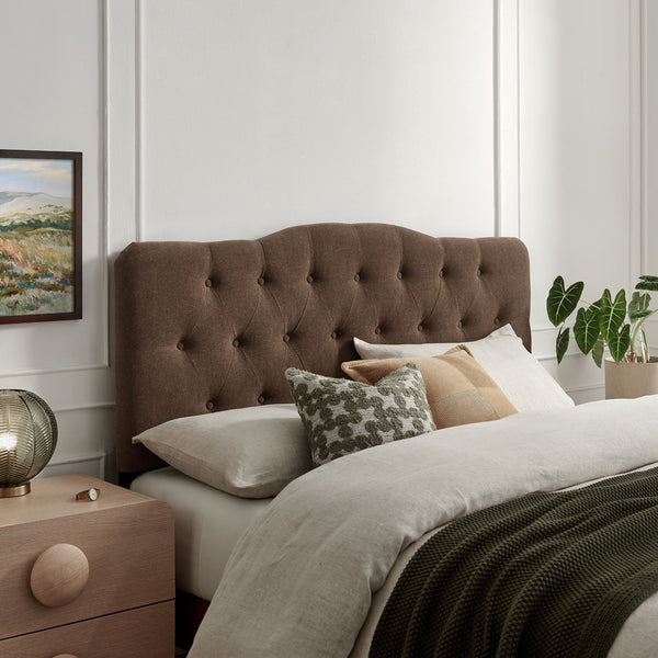 Modway Furniture Annabel Tufted Upholstered Queen Headboard with Foam Padding for a Refined Bedroom Cocoa MOD-7271-COA