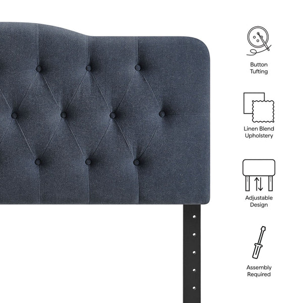 Modway Furniture Annabel Tufted Upholstered Queen Headboard with Foam Padding for a Refined Bedroom Denim MOD-7271-DEN