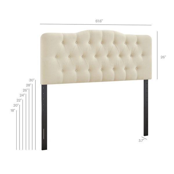Modway Furniture Annabel Tufted Upholstered Queen Headboard with Foam Padding for a Refined Bedroom Linen MOD-7271-LIN