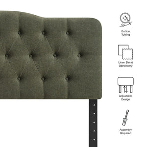 Modway Furniture Annabel Tufted Upholstered Queen Headboard with Foam Padding for a Refined Bedroom Sage MOD-7271-SGE