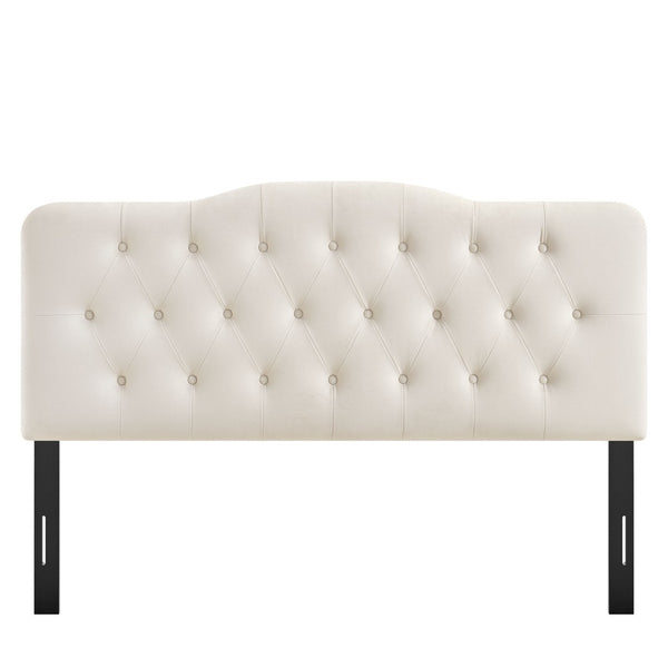 Modway Furniture Annabel King Headboard Velvet Tufted Curved Upholstered Bedroom Accent by Modway Alabaster MOD-7273-ALA