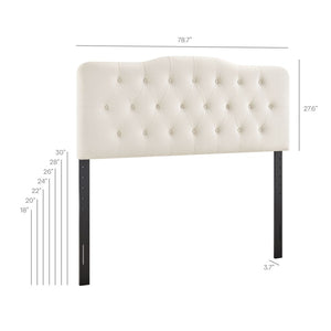 Modway Furniture Annabel King Headboard Velvet Tufted Curved Upholstered Bedroom Accent by Modway Alabaster MOD-7273-ALA