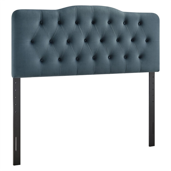 Modway Furniture Annabel King Headboard Velvet Tufted Curved Upholstered Bedroom Accent by Modway Cadet Blue MOD-7273-CAB