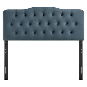 Modway Furniture Annabel King Headboard Velvet Tufted Curved Upholstered Bedroom Accent by Modway Cadet Blue MOD-7273-CAB