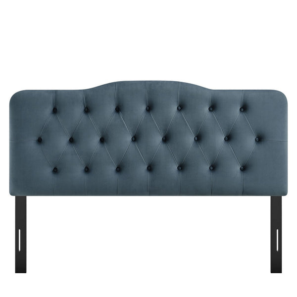 Modway Furniture Annabel King Headboard Velvet Tufted Curved Upholstered Bedroom Accent by Modway Cadet Blue MOD-7273-CAB