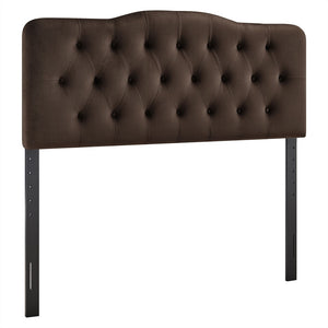Modway Furniture Annabel King Headboard Velvet Tufted Curved Upholstered Bedroom Accent by Modway Chocolate Brown MOD-7273-CHB