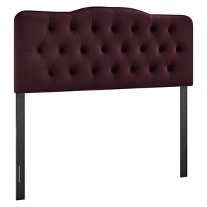 Modway Furniture Annabel King Headboard Velvet Tufted Curved Upholstered Bedroom Accent by Modway Mulberry MOD-7273-MUL