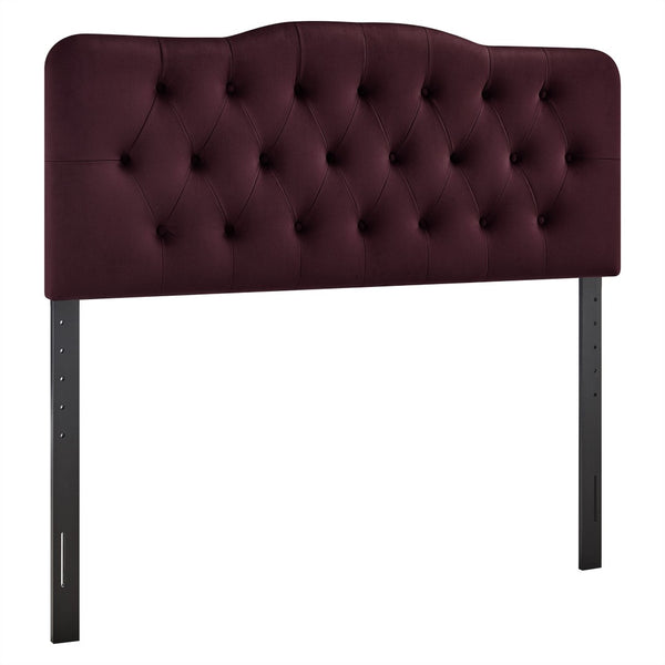 Modway Furniture Annabel King Headboard Velvet Tufted Curved Upholstered Bedroom Accent by Modway Mulberry MOD-7273-MUL