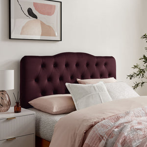 Modway Furniture Annabel King Headboard Velvet Tufted Curved Upholstered Bedroom Accent by Modway Mulberry MOD-7273-MUL