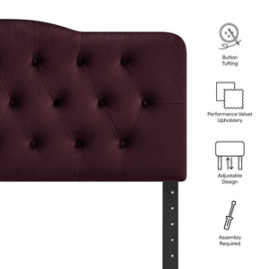 Modway Furniture Annabel King Headboard Velvet Tufted Curved Upholstered Bedroom Accent by Modway Mulberry MOD-7273-MUL