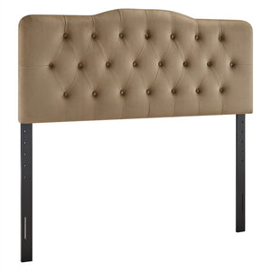 Modway Furniture Annabel King Headboard Velvet Tufted Curved Upholstered Bedroom Accent by Modway Taupe MOD-7273-TAU