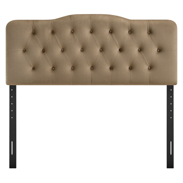 Modway Furniture Annabel King Headboard Velvet Tufted Curved Upholstered Bedroom Accent by Modway Taupe MOD-7273-TAU