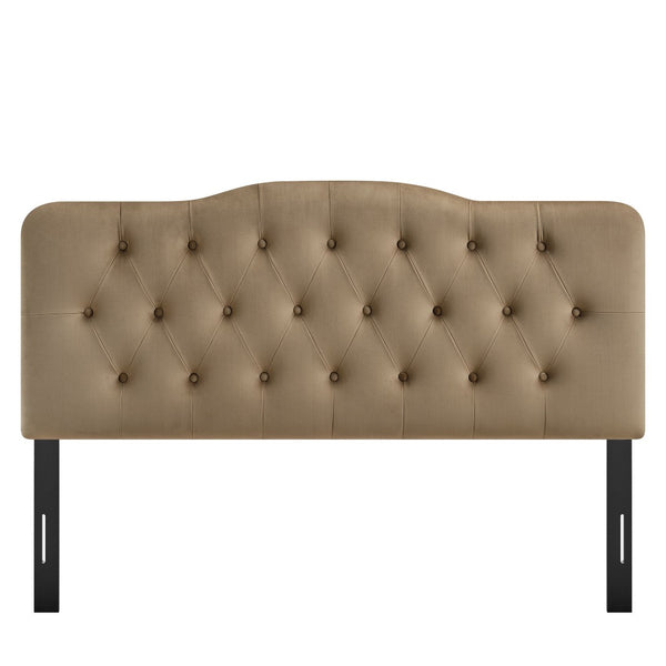 Modway Furniture Annabel King Headboard Velvet Tufted Curved Upholstered Bedroom Accent by Modway Taupe MOD-7273-TAU