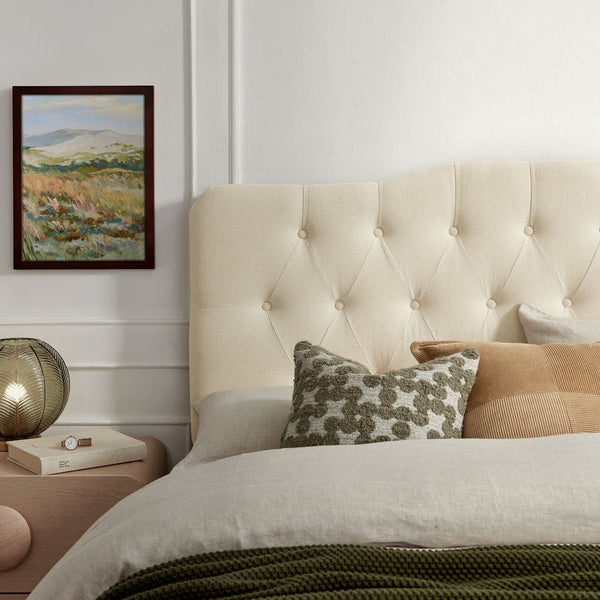 Modway Furniture Annabel Modway Tufted Upholstered King Headboard with Foam Padding for Bedroom Comfort Linen MOD-7274-LIN