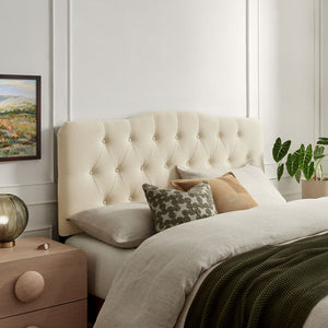 Modway Furniture Annabel Modway Tufted Upholstered King Headboard with Foam Padding for Bedroom Comfort Linen MOD-7274-LIN