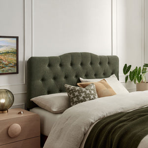 Modway Furniture Annabel Modway Tufted Upholstered King Headboard with Foam Padding for Bedroom Comfort Sage MOD-7274-SGE