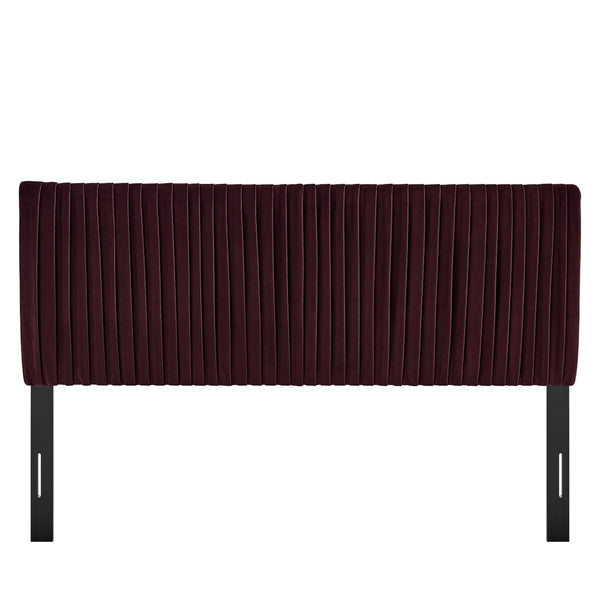 Modway Furniture Eloise Ruched Performance Velvet Queen Headboard with Art Deco Foam Padded Panel Mulberry MOD-7278-MUL