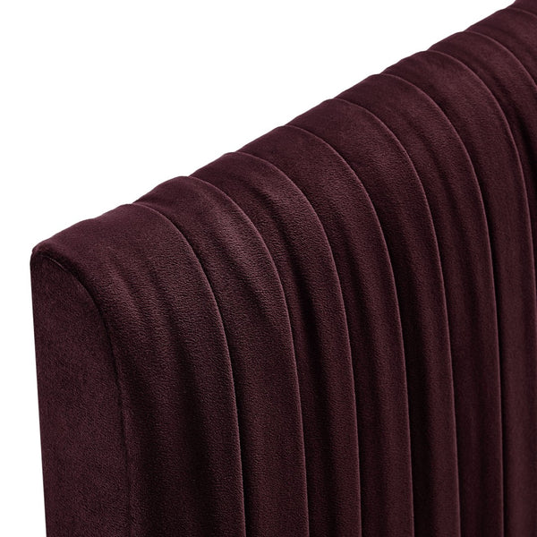 Modway Furniture Eloise Ruched Performance Velvet Queen Headboard with Art Deco Foam Padded Panel Mulberry MOD-7278-MUL