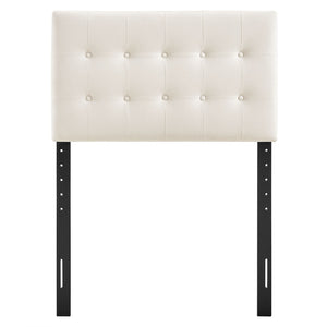 Modway Furniture Emily Button Tufted Velvet Twin Headboard for Minimalist and Transitional Bedrooms Alabaster MOD-7280-ALA