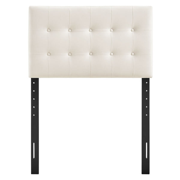 Modway Furniture Emily Button Tufted Velvet Twin Headboard for Minimalist and Transitional Bedrooms Alabaster MOD-7280-ALA
