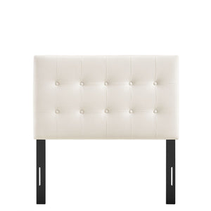 Modway Furniture Emily Button Tufted Velvet Twin Headboard for Minimalist and Transitional Bedrooms Alabaster MOD-7280-ALA